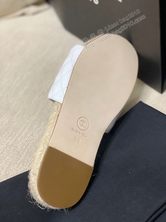 Chanel女鞋 香奈兒電繡拖鞋 2020春夏涼拖鞋系列 Chanel漁夫拖鞋  naq1154